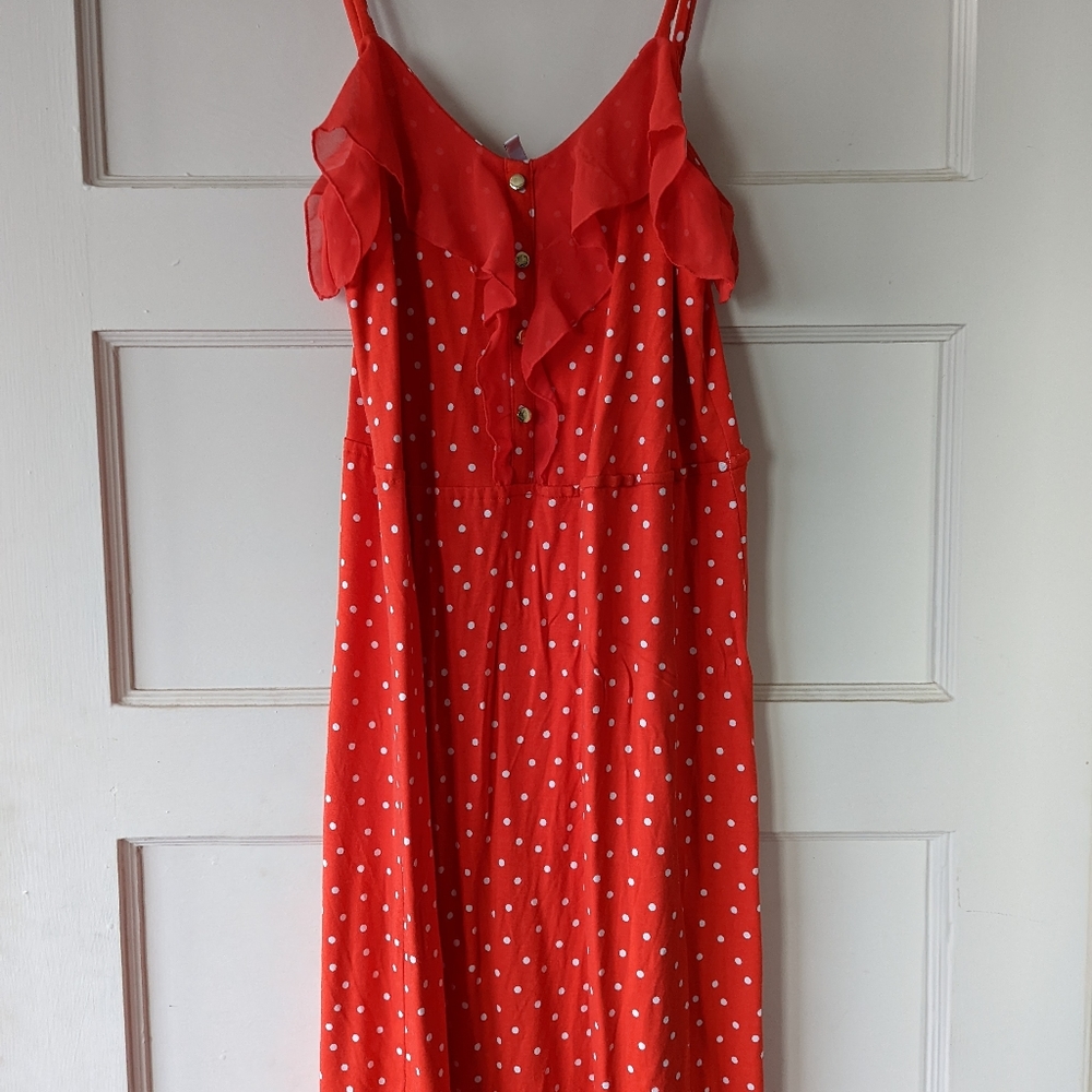 Polka Dot Ruffle Dress Sz. Xs